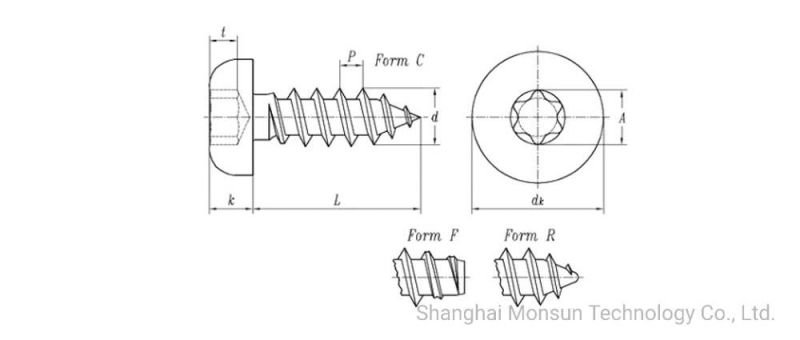 Blue Zinc Plated Type B Flat/Pan Head Self Tapping Screw for Plastic