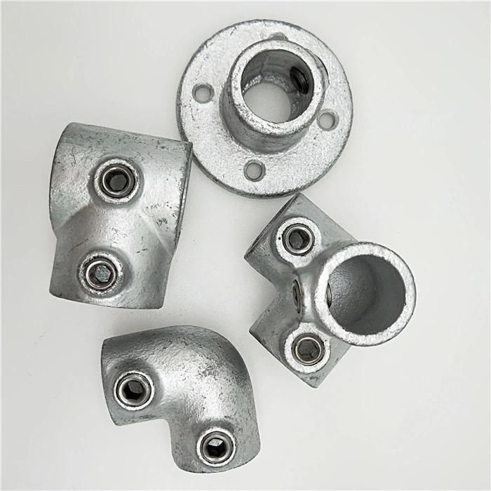 Malleable Iron 3 Way 90 Elbow Pipe Clamp Fittings Key Clamp Fittings for Safety Guard Protection
