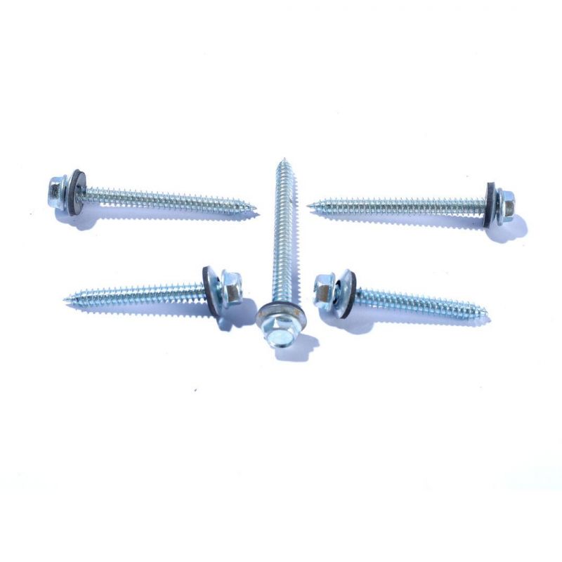 Metal Galvanized Hexagonal Hex Head Stainless Steel Self Drilling Screw Roofing Screw Tek Tapping Screw with Rubber Washer