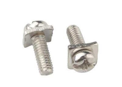 Nickel Plated Cross Round Head Two Combination Screw Pan Head Screw with Square Gasket Flat Tail Bolt