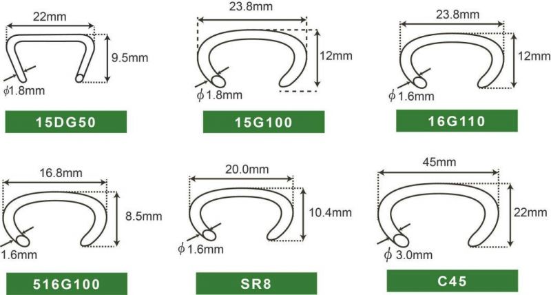 15 Gauge 15g100b 3/4 Inch Crown Hog Ring