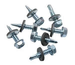 Building Roofing Tek Screws with Rubber Washers Tornillos Hexagonal Hex Head Self Drilling Screws