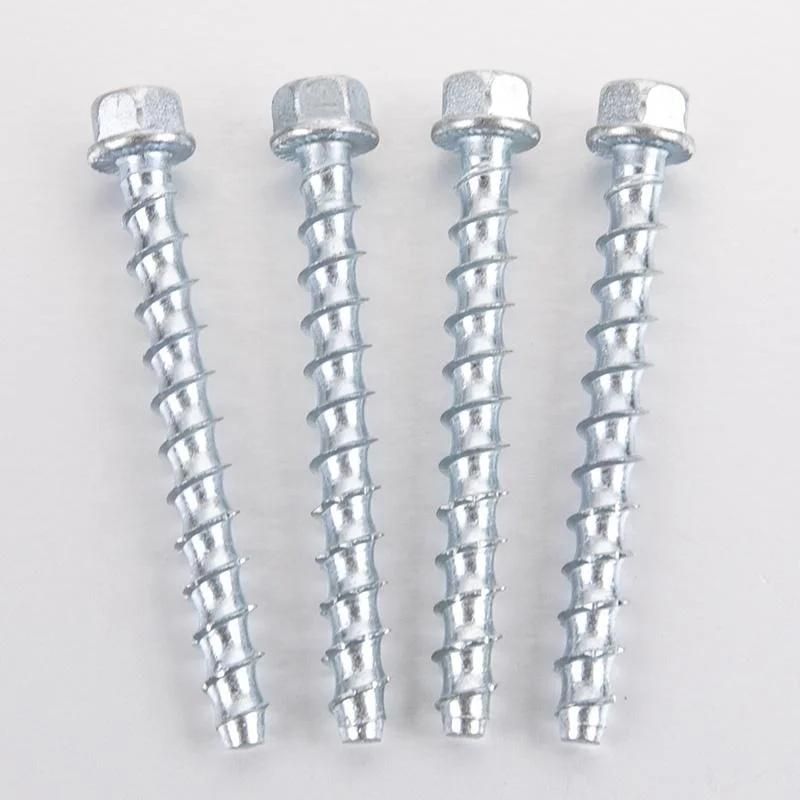 Zinc Plated Concrete Screw Bolt with Flange Nut Head