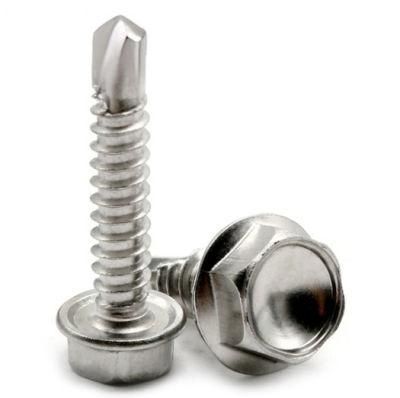 Ss410 Inox Unslotted Hex Washer Head Self Drilling Screws