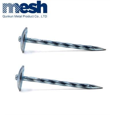 Blue Zinc Coated Electro Galvanized Umbrella Head Roofing Nails