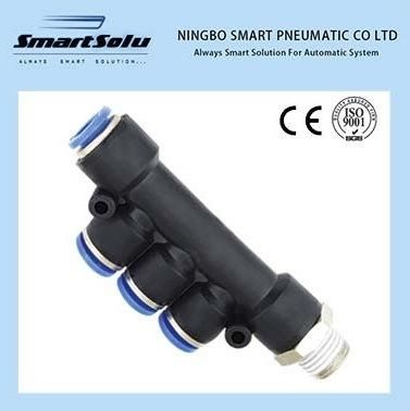 Pkb Pneumatic Thread Male Reducer Triple Branch Connector Combination & Joint Fittings