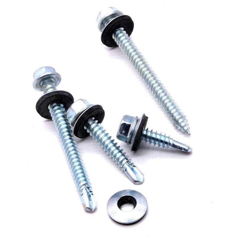 Galvanized Hex Head Self-Drilling Screws with Rubber Washer
