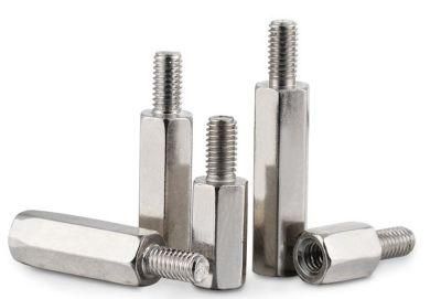 M4 + 6 Nickel Plated Single Head Hexagonal Iron Column Single Head Iron Isolation Column Single Through Hexagonal Column