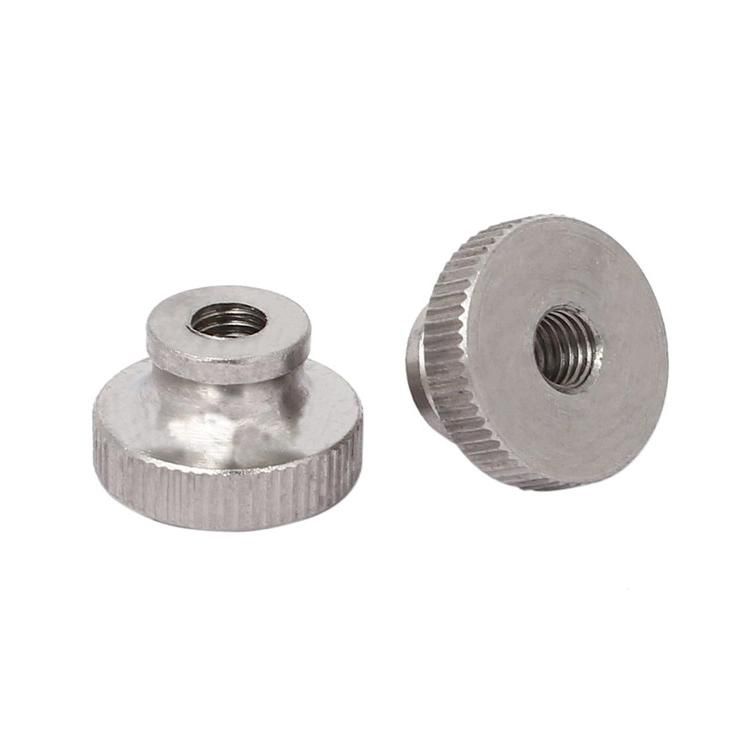 Black Aluminum Stainless Steel Metric Round Thumb Knurl Nut