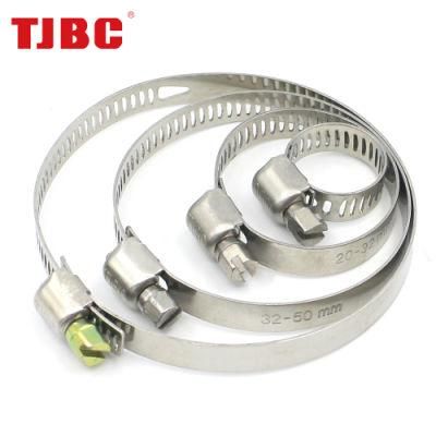 OEM&ODM 8mm Perforated Adjustable Galvanized Iron Small American Type Automotive Water/Gas/Oil Pipe Worm Gear Hose Clamp, 11-20mm