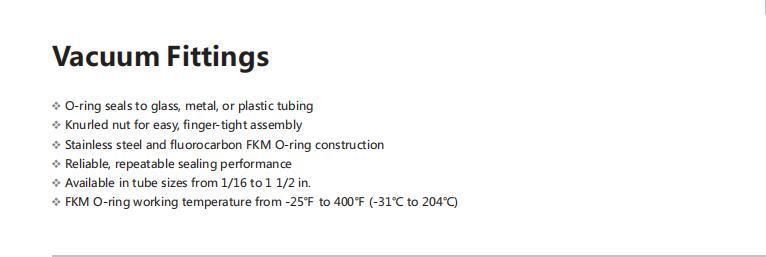 Hikelok Stainless Steel Union Tube Vacuum Fittings