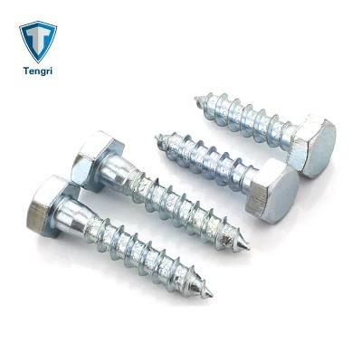 Hexagonal Head Wood Lag Coach Concrete Self Drilling Self-Tapping Screw with Zinc Plated