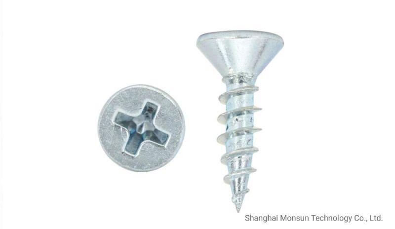 Cross Recess Flat Head Zinc Plated Standard Particle Board Screw