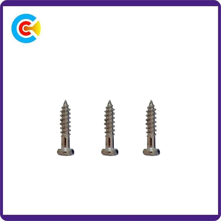 DIN/ANSI/BS/JIS Carbon-Steel/Stainless-Steel Half Thread Wood Screw for Building Railway