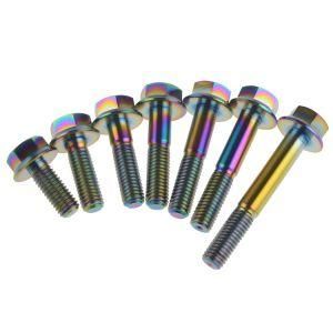 1PCS-Titanium-Ti-DIN6921-M8X40mm-M8X45mm-M8X55mm-Hex-Head-Flange-M8-Bolt-Bike-Stem-Rainbow