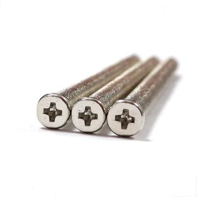 Long Nickel Plated Cross Recessed Small Flat Head Phillips Machine Screws