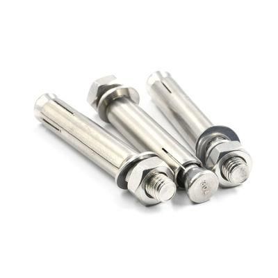 M6 M8 M10 M12 Stainless Steel SS304 Hex Flange Nut Washer Expansion Bolt Wood Sleeve Anchor Bolt