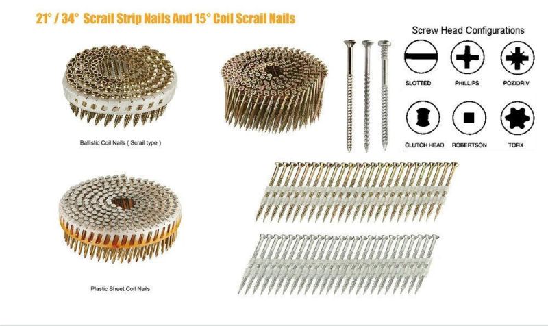 15 Degree Square Head Nail Collated Screw