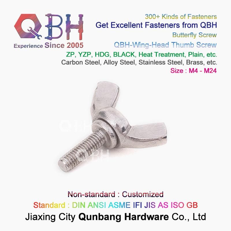 Qbh ODM OEM America Type Full Thread Carbon Stainless Steel Brass Copper Wing-Head Wing Butterfly Head Thumb Bolt Screws Price