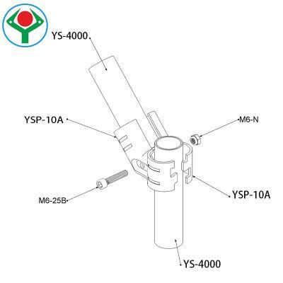 Ysc-9 Chromed Connector 45 Degree Fix Angle Joint Set Metal Joint for Lean Pipe Paking Station