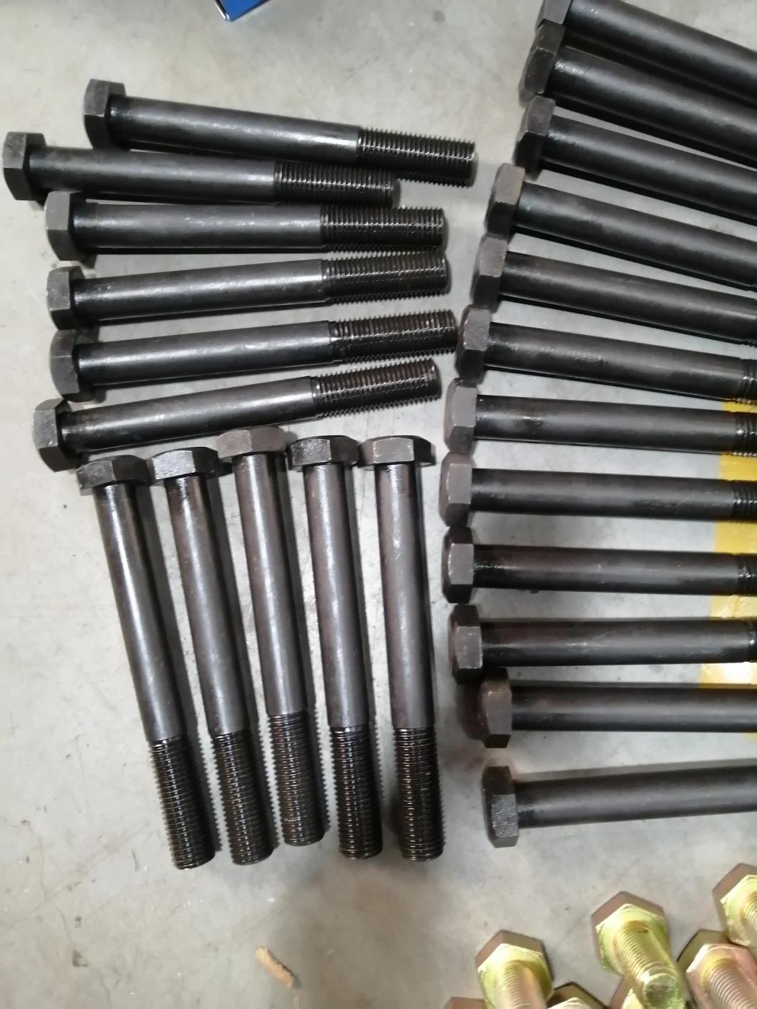 Big Size 30*260 Alloy Steel Black Color DIN 931 Hexagon Bolt Used in Steam Turbine Made in China