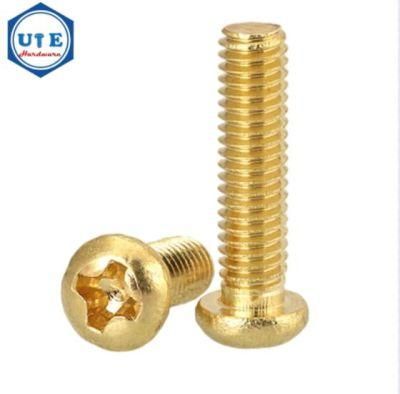 M6X50 Brass Fasteners Pan Head Cross Recess Drives Machine Screws DIN7985