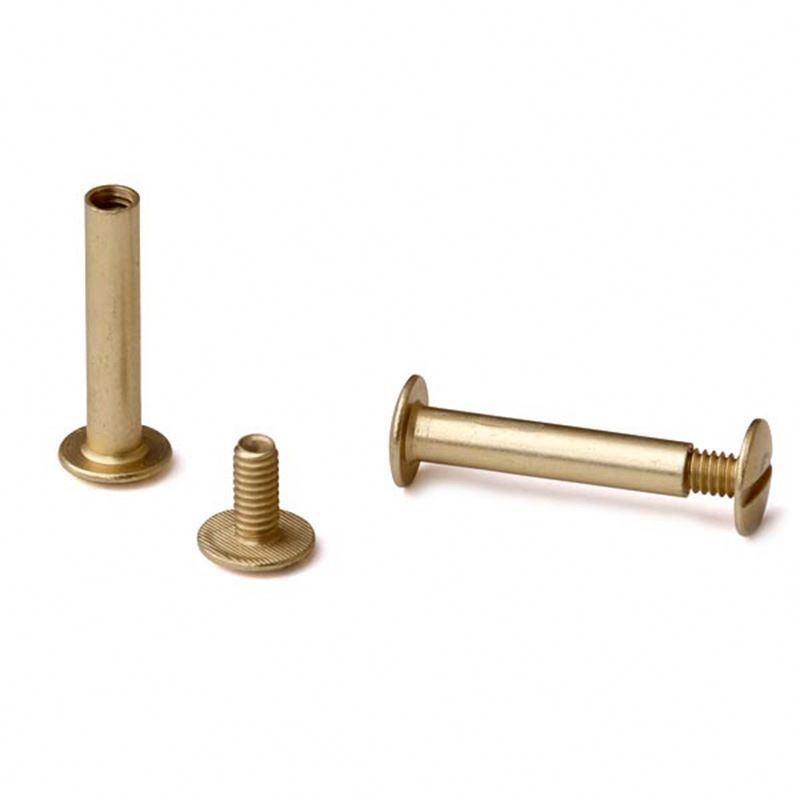 China Supplier Brass Button Slotted Stud Male and Female Chicago Binding Screw