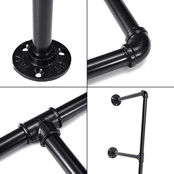 10 Pack 1/2 Inch DN15 Black Cast Iron Floor Flange with Threaded Hole for Industrial Pipe, Furniture and DIY Decor
