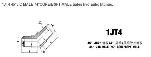 45° Jic Male 74° Cone/BSPT Male Gates Hydraulic Fittings