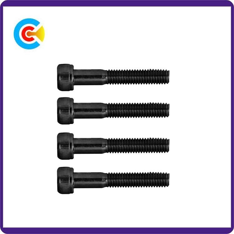 Black Zinc Carbon Steel M12 Hexagon Knurled Cheese/Cylindrical Head Screw