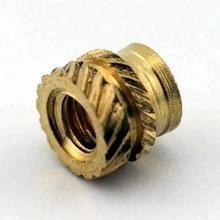 Injection Molded M8 Brass Insert Through Thread Knurled
