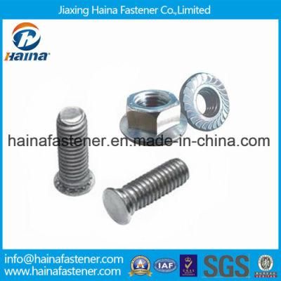 B7 Flat Head Track Bolt with Hex Serrated Flange Nut
