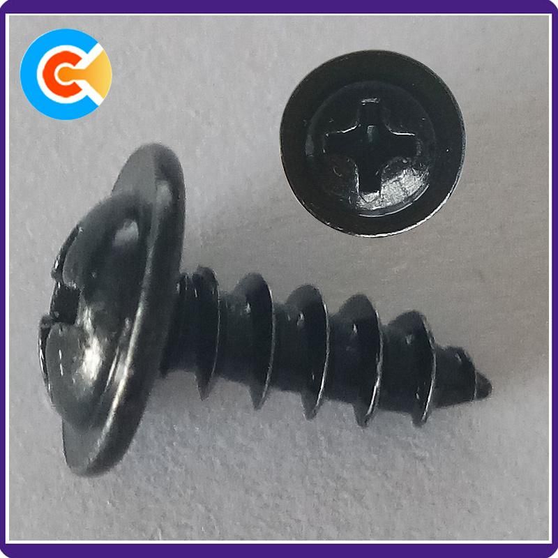 Carbon Steel Pan Head Phillips Tapping Screw with Washer