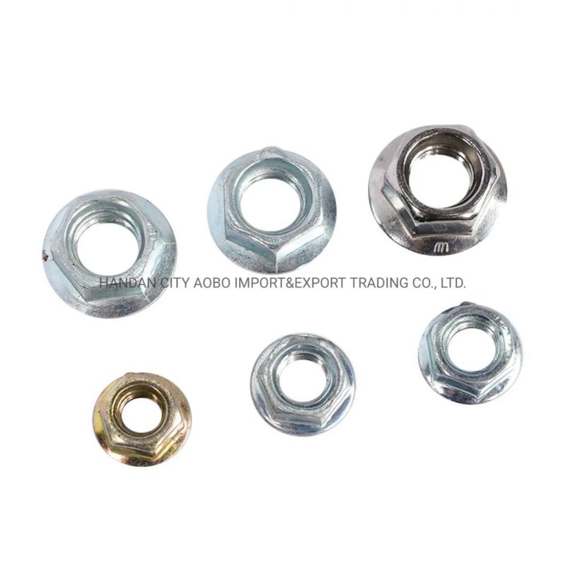 Yellow Zinc Plated Hex Flange Head Nuts DIN6923