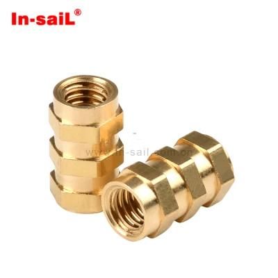 Hex Brass Threaded Insert Nut for Plastic