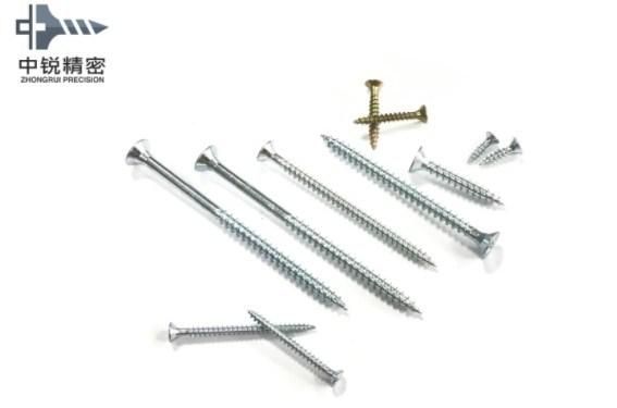 Pozidriv Flat Head Chipboard Screw Double Csk Flat Full Thread C1022 Harden White Zinc Plated 5X35mm Chipboard Screw