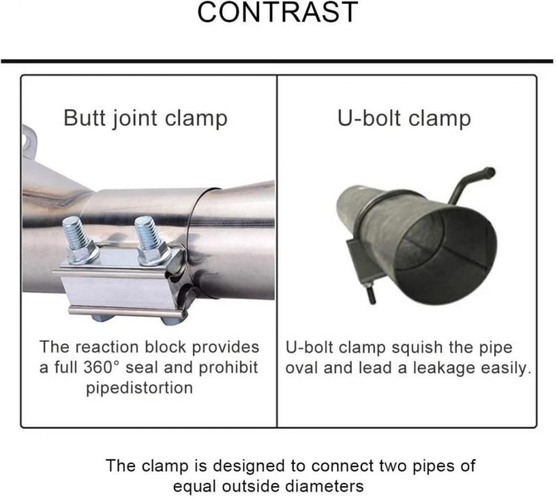 2.5 Inch Stainless Steel Exhaust Butt Joint Band Clamp