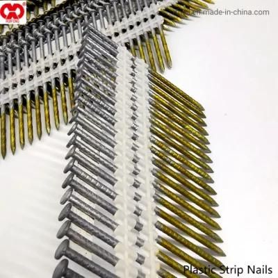 Hardware Fastener Direct Manufacturer in Anhui Galvanized 3.1*90 Plastic Strip Collated Nails.
