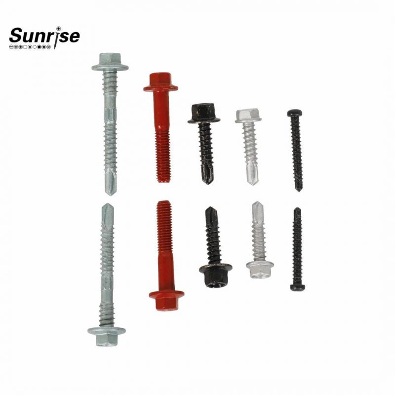 Customized Colorful Hex Washer Head Wspoon Point Ruspert 1000 Small Self Drilling Roof Screw
