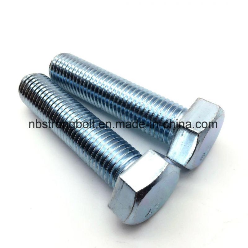 DIN933 Screw Hex Bolt Cl. 4.8 Screw with White Zinc Plated Cr3+ M16X70