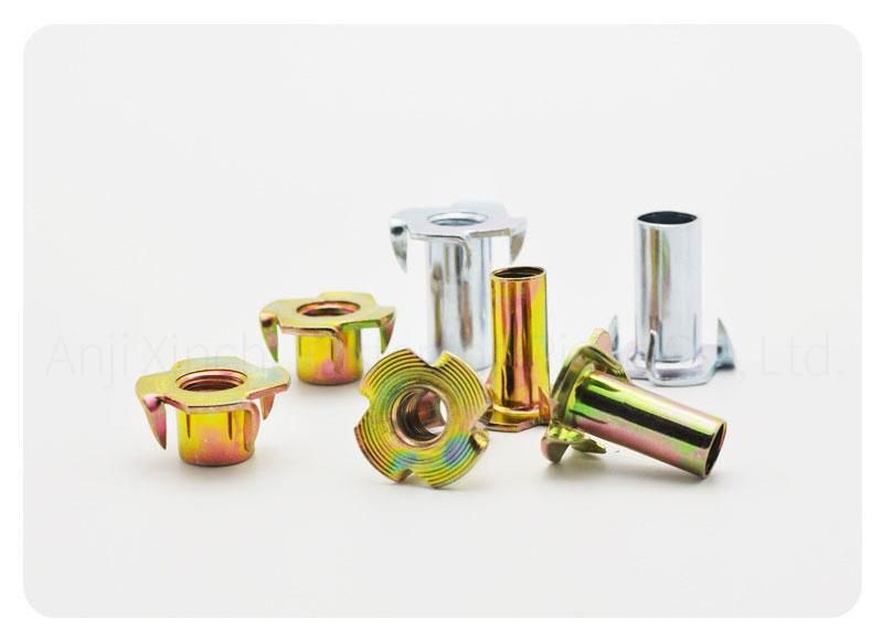 Thickened Steel Pronged Insert T-Nut for Wood Furniture