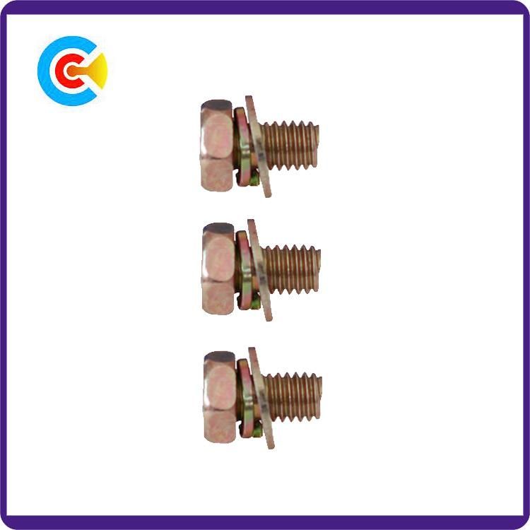 DIN/ANSI/BS/JIS Carbon-Steel/Stainless-Steel Hexagon Washer Mechanical Combination Cross Hexgonal Screw