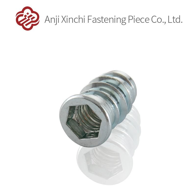 Blue and White Zinc Full Thread Hexagon Nut Hardware Fitting Fastener D Nut