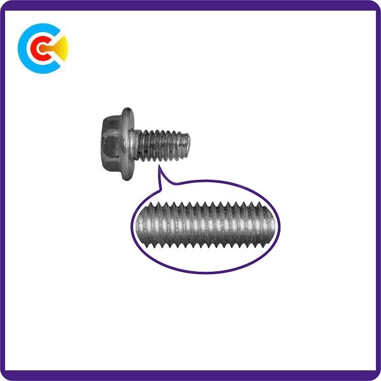 DIN/ANSI/BS/JIS Carbon-Steel/Stainless-Steel Crossed Hexagonal Flanged Triangular Teeth Screw for Building