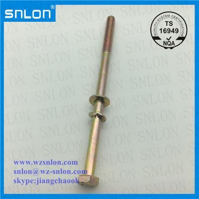 Yellow Zinc Long Sizes Hex Cap Sems Screw Assembled a Plain Washer Spring Washer