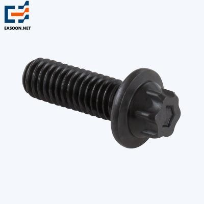 Flange Head Torx Pillar Bolt DIN34800 Black Oxide 12 Torx Point Flange Head Bolt for Big Machine Made in China