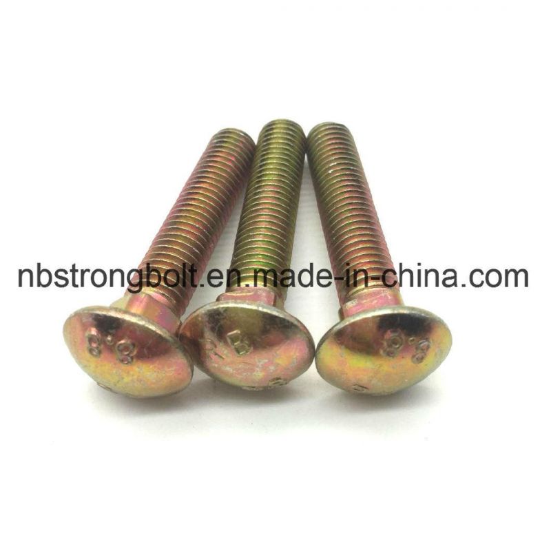 DIN603 Carriage Bolt Gr. 8.8 Screw with Yellow Zinc Plated