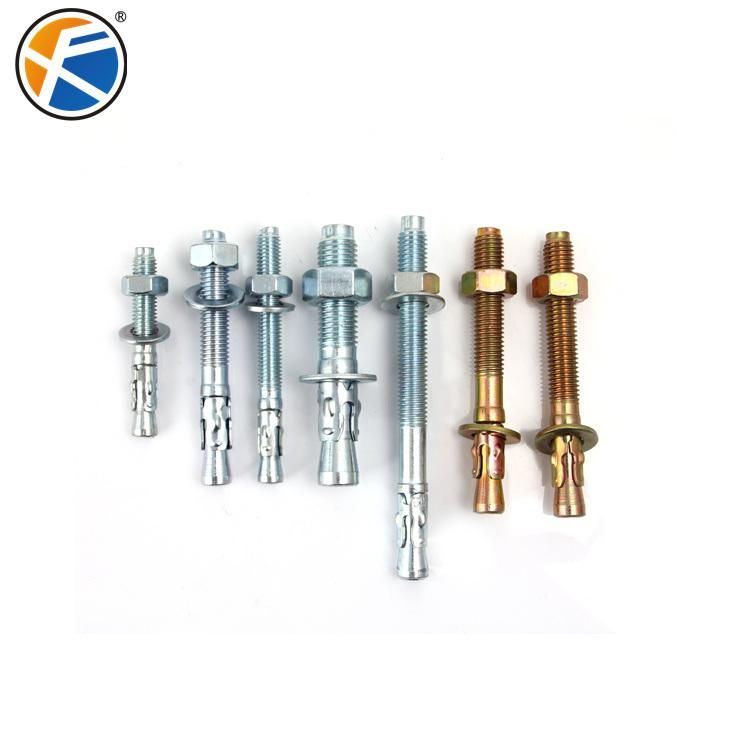 Wedge Anchor Full Thead in White Zinc Plated Cold Forged for Concrete Walls Through Bolt
