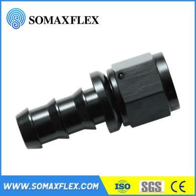 Straight Aluminium Anodized Universal Black Fittings Push on Lock An8 Hose Fitting
