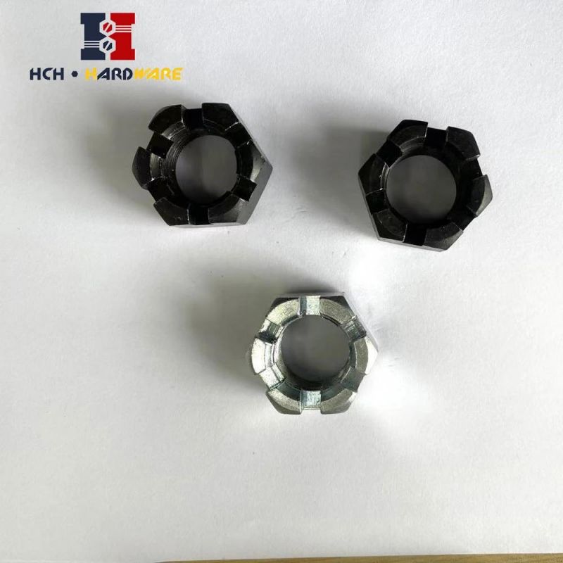 Black Oxide Zinc Plated Heavy Hex Thick Slotted Castle Nut